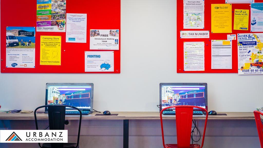 Urbanz Hostel Christchurch Ngoại thất bức ảnh Computer Lab